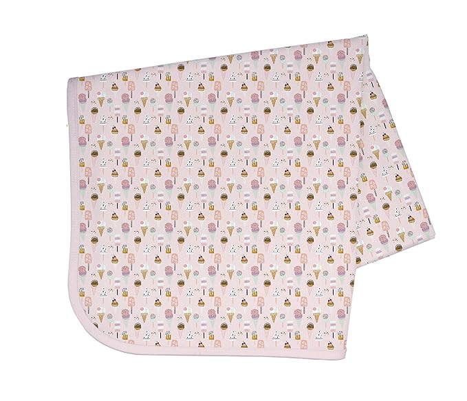 BapronBaby Pink Ice Cream Splash Mat - Waterproof Catch-All for Under High Chairs, Floors, Tables, Playtime or Arts & Crafts - Machine Washable - 45" x 45”