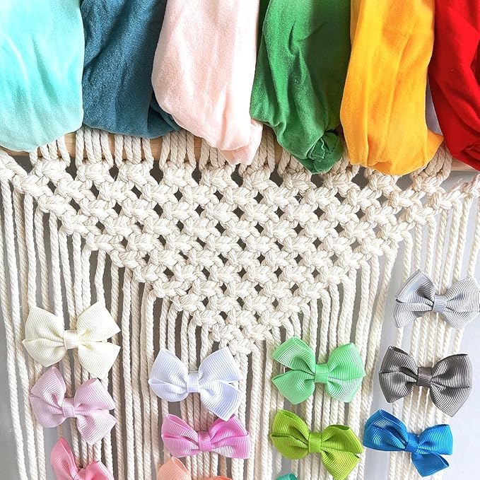 Headband Holder Hair Bows Organizer for Girls, Baby Headbands Hair Accessories Organizer Storage Wall Hanging Decor for Toddler Girls Room