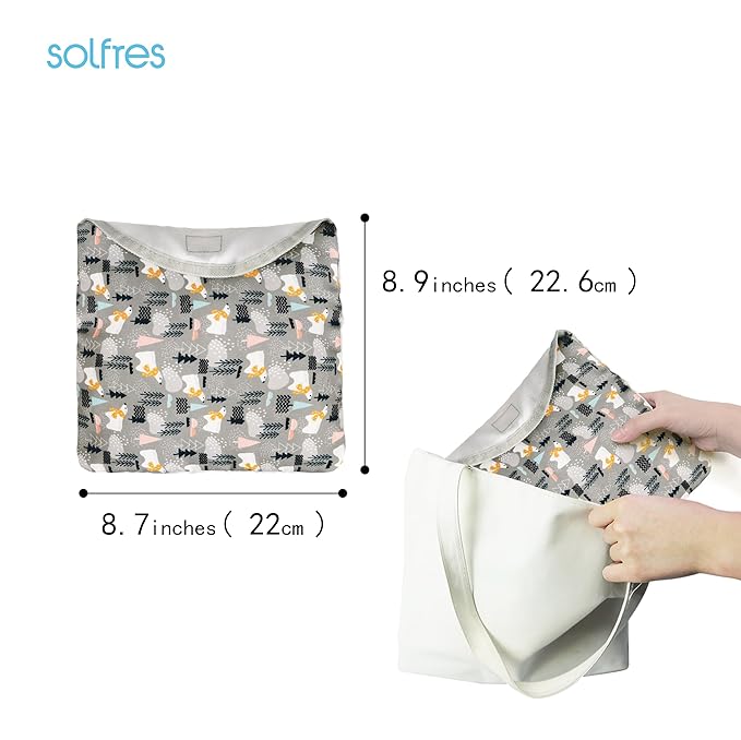 Dual-Belt Baby High Chair Cover, Upgrade Version, for Wooden or Restaurant High Chair, Sturdy and Robust Material, Waterproof Washable Stain and Slip Resistant, Gray Polar Bear