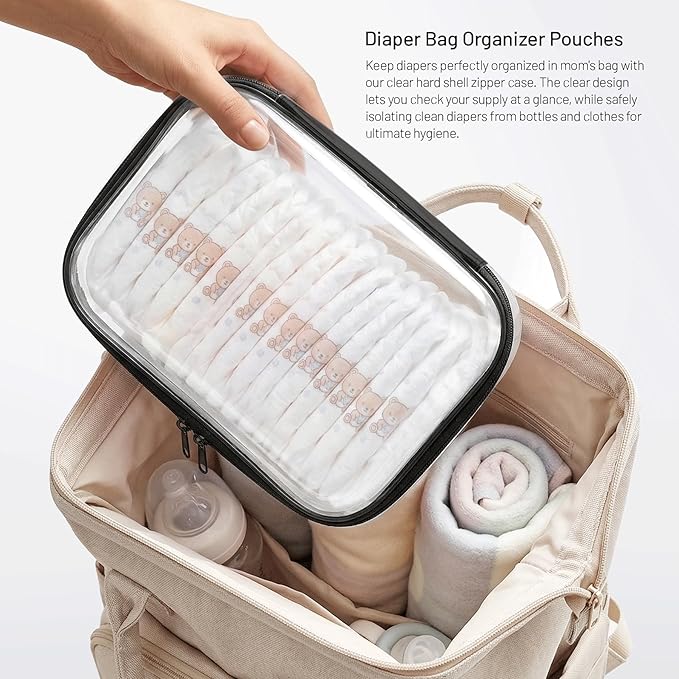 Travel Toiletry Bag for Men,Clear Hard Shell Zipper Case,2pcs Large Capacity Portable Toiletry Organizer Dopp Kit Water-Resistant Shaving Bag For Toiletries Accessories,Makeup Cosmetic Bag For Women