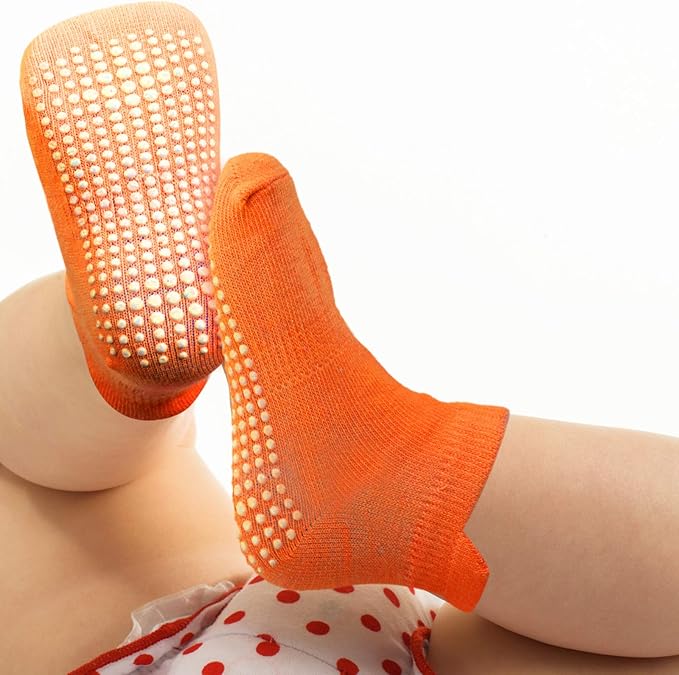 Geyoga 12 Pairs Baby Crawling Anti Slip Knee Pads and Baby Anti slip Socks Toddler Knee Protector