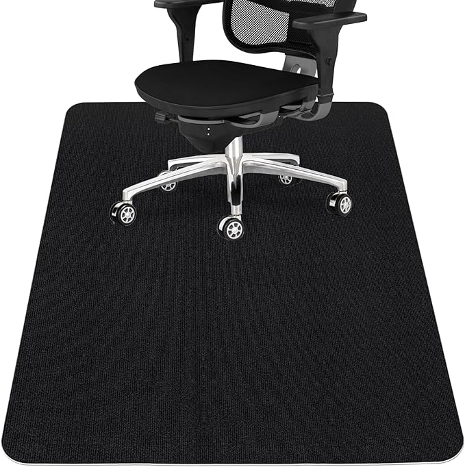 Sycoodeal Office Chair Mat for Hardwood Floor,Office Computer Gaming Chair Mat for Tile Floor,Large Floor Protector Rug,Anti-Slip,Easy to Clean,Black(40"x48")