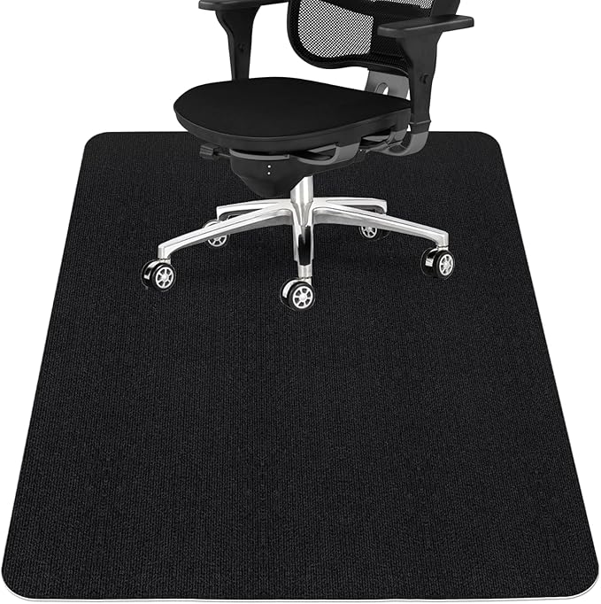 Sycoodeal Office Chair Mat for Hardwood Floor,Office Computer Gaming Chair Mat for Tile Floor,Large Floor Protector Rug,Anti-Slip,Easy to Clean,Black(40"x55")