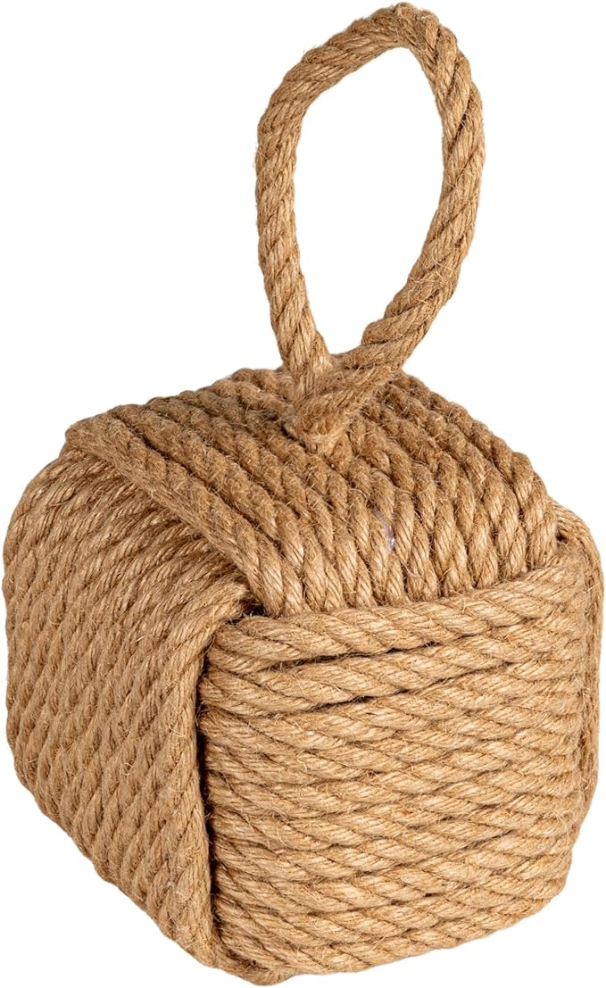 Creative Co-Op Jute Rope Knot Door Stop, Neutral