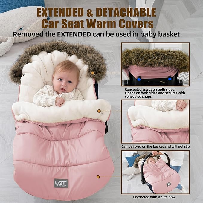 LAT Baby Warm Bunting Bag Universal,Extended and Removable,Stroller Sleeping Bag Cold Weather,Waterproof Toddler Footmuff