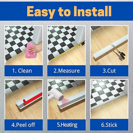 COUKIU 10 FT PVC Floor Transition Strip, Peel and Stick Molding Trim for Threshold Transitions with a Height Less Than 5 mm/0.2in, Carpet & Floor Edging Trim, Carpet to Tile Transition Strip(White)