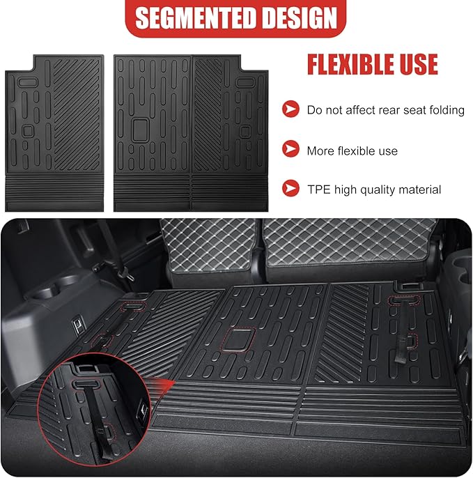 Cargo Mat Fit for 2020-2025 Toyota Highlander&Grand Highlander 3rd Row Backrest Mat TPE Trunk Liner All Weather Seats Back Protector for Highlander/Grand Highlander Accessories(Backrest Liner)