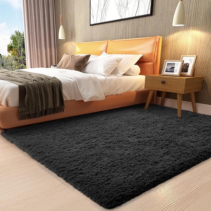 Ophanie Area Rugs for Bedroom Living Room,Color 3- Black,Size 3' x 5',Shape Rectangular