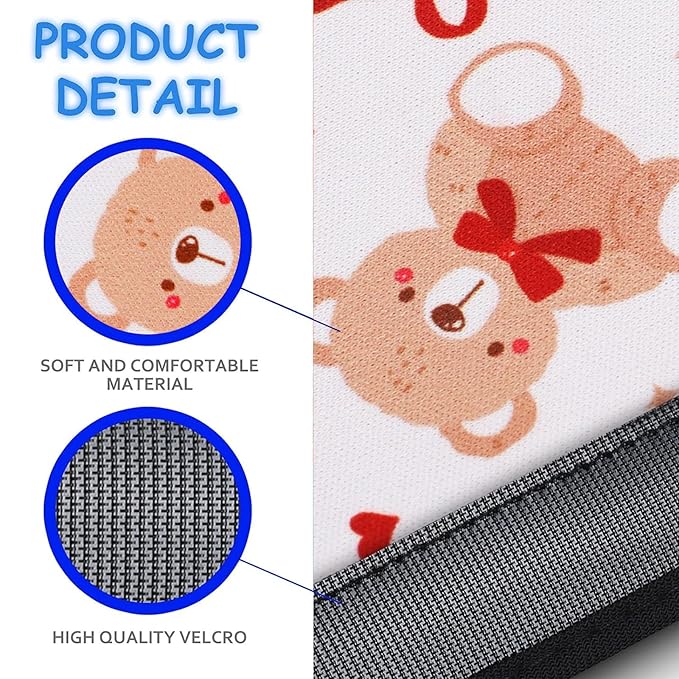 YR Seat Belt Cover for Kids, Soft Comfort Seat Belt Cushion for Children, Cute Cartoon Pattern Car Seat Belt Pads Cover for Girls and Boys, 1 Pack (Cute Bear)