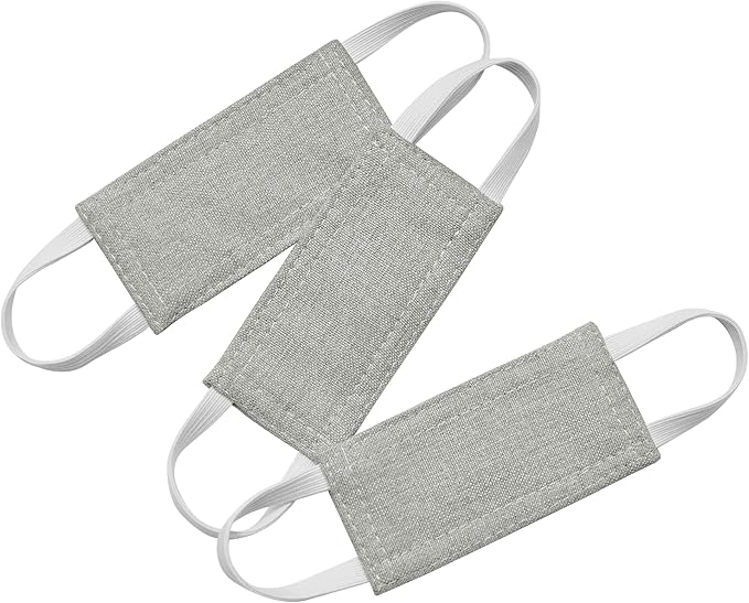 PONY DANCE Baby Door Latch Covers Closer - Nursery Door Closer Silencer with Strong Elastic Straps for Good Sleep Cushion for Jammer Noise Reducing, 3 Pieces, W 4 x L 2 inches, Frost Grey
