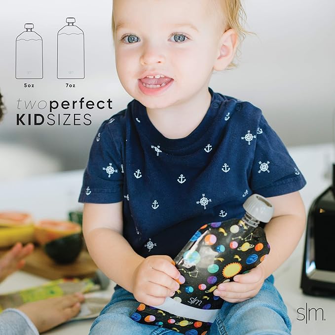 Simple Modern Reusable Baby Food Pouches for Toddlers | BPA Free Plastic, Food Safe, Freezer Safe | Refillable for Applesauce Yogurt & Puree Squeeze Pouch | | 5oz | Assorted, 10 Count (Pack of 2)