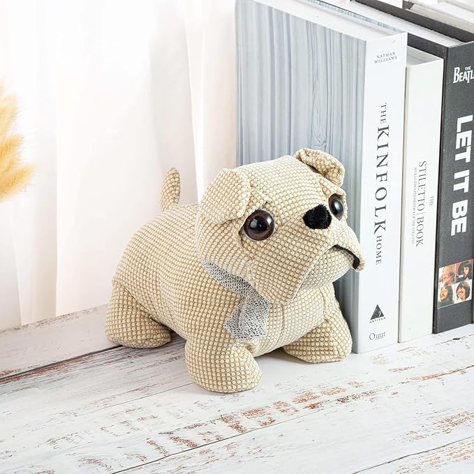 Marwood Cute Door Stopper Decorative Door Stops for Home and Office, Bulldog Weighted Interior Doorstop Fabric Stuffed Animal Door Stopper Floor Decorative