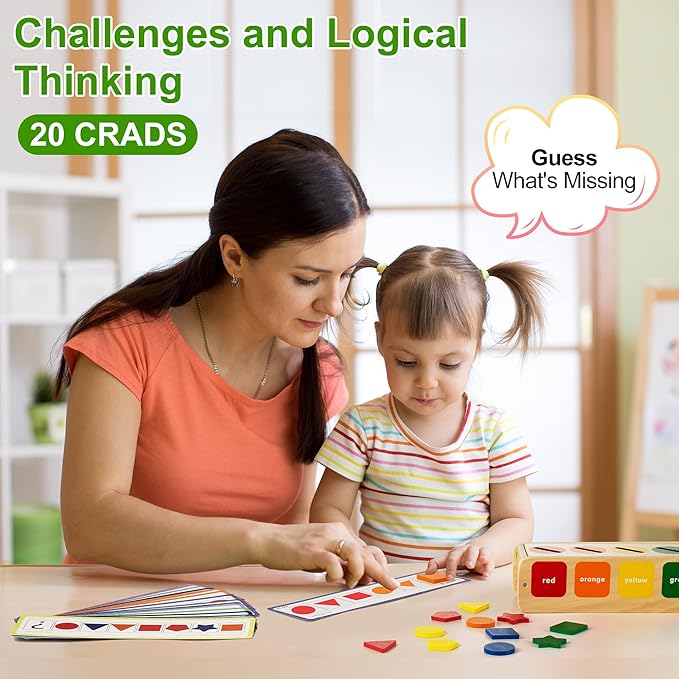 Lynncare Wooden Montessori Toy for 1 2 Year Old, Shape & Color Sorting Matching Toy with Box for Toddlers 1-3, for 1 2 3 Year Old Boy Girl Gifts