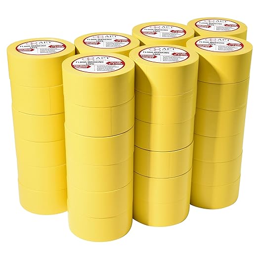 APT, Multi Color Marking Tape, Premium Safety Marking and Dance Floor Splicing Tape, 6 mil Thick (Yellow, 42 Roll)