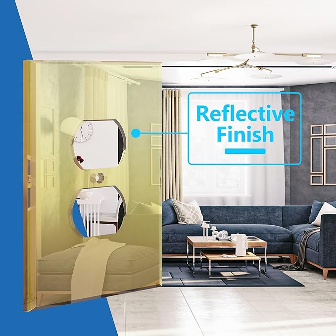 LIDER Duplex Receptacle Wall Plate, Mirrored Outlet Cover for Duplex Outlet Plexiglass Outlet Cover Reflective Finish Acrylic Glass Modern Decoration Upgrade Oversized 1-Gang 5.25" x 3.44" Gold 5 Pack
