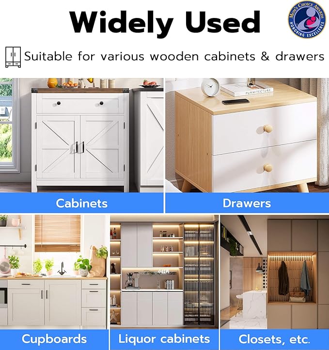eLinkSmart Smart Cabinet Lock, Hidden No Drill Adhesive Magnetic Baby Proofing Child Proof Drawer Locks, Keyless RFID Bluetooth Cabinet Locks for Adults File Kitchen Cupboard Closet Liquor - White