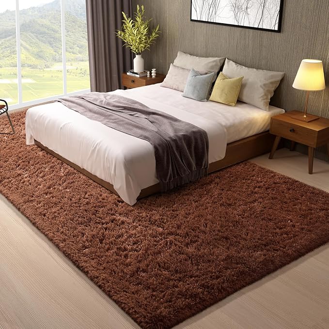 Ophanie Area Rugs for Bedroom Living Room,Color Brown,Size 8' x 10',Shape Rectangular