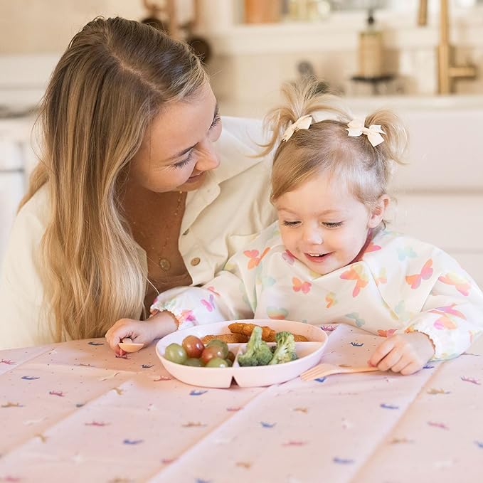 Tiny Twinkle Mess-Proof Splat Mats for Under high Chairs or Table Cover Art Projects for Baby and Toddler - Waterproof, Washable Floor or Table Splash mat 51" x 51" (Unicorn)