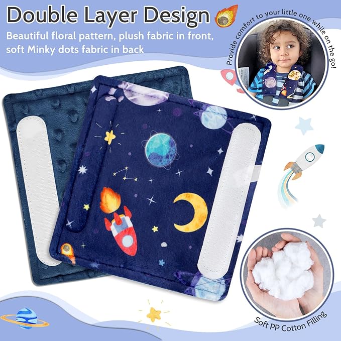 Baby Car Seat Strap Cover 2 Pack Outer Space Car Seat Straps Shoulder Pads, Seat Belt Cushions Pads for Infant Car Seats, Stroller, Pushchair