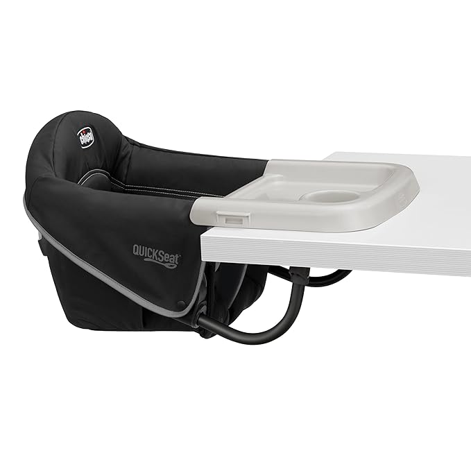 Chicco QuickSeat Hook-On Chair, Portable High Chair for Babies and Toddlers, for Children up to 37 lbs., Travel-Friendly | Graphite/Grey