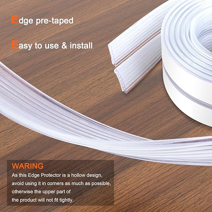 Baby Proofing13.2ft Long (0.9" Wide),Clear Corner Protectors,Soft Edge Protectors Corner Guards Furniture Corner&Edge Safety Bumpers with Upgraded Strong Adhesive for Sharp Furniture & Table Edges