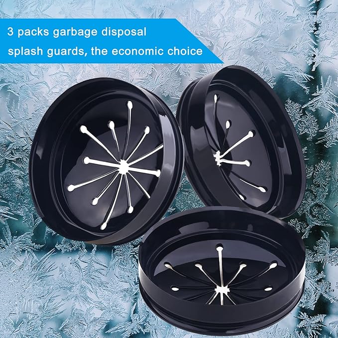 3 PCS Garbage Disposal Splash Guards Sink Baffle, 3 3/8 Inch Food Waste Disposer Accessories, Suitable for InSinkErator Evolution Series