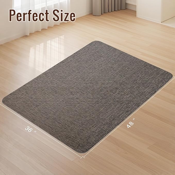 Wansimoo Office Chair Mat for Hardwood and Tile Floor, 36"x48" Floor Mat, Heavy Duty Computer Gaming Chair Mat, Anti-Slip, Non- Curve, Desk Chair Mat,Floor Protector for Home Office(Coffee)