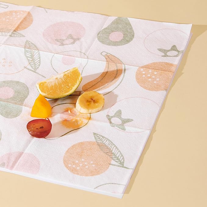 SUNVENO Disposable Baby Placemats – 40 Individually Wrapped Table Mats for Toddlers, Stick-On, Waterproof & BPA-Free – Great for Home, Restaurants, Travel & On-The-Go 18.7” X 12.5”