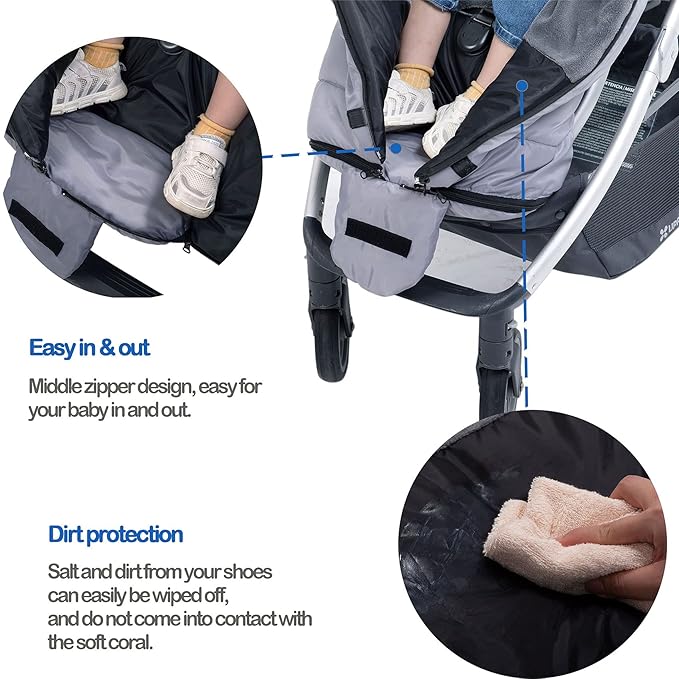 Yobee Toddler Stroller Bunting Bag,Durable and Warm Insulation Materials Baby Footmuff for Stroller, Adjustable Winter Stroller Blanket, Cold Weather Baby Swaddle