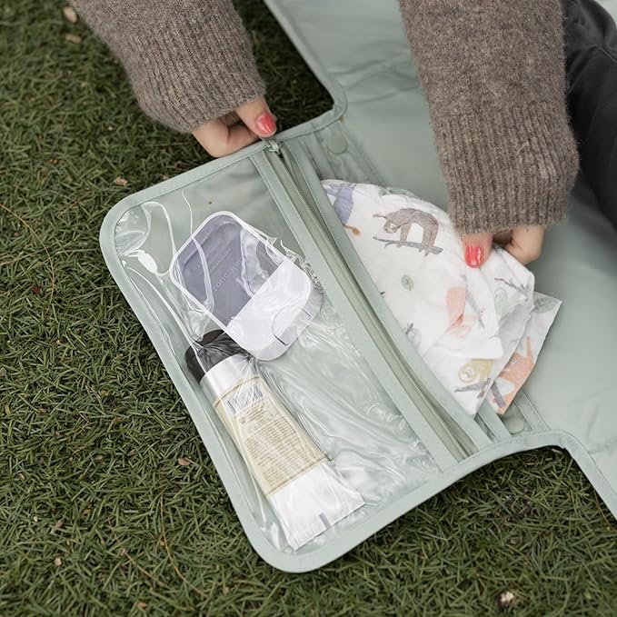 Tiny Twinkle Portable Diaper Changing Pad | Waterproof, Wipeable & Compact Baby Changing Pad for Travel | Smart Wipes Pocket & Organized Storage| Newborn Shower Gift (Camouflage)
