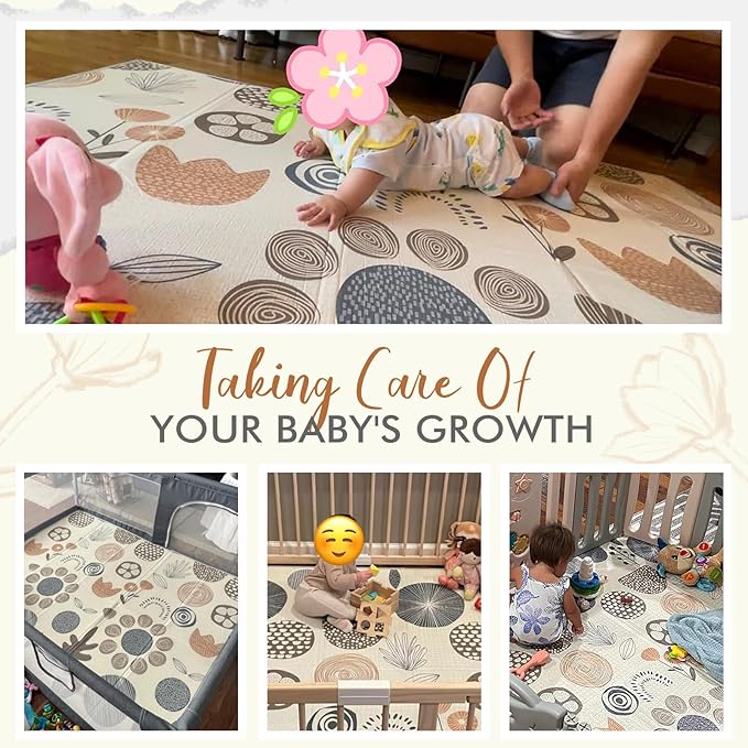 Mloong Baby Play Mat for Floor,59x71x0.4inch Playmat for Baby with Carry Bag, Foldable Play Mat,Kids Foam Play Mat,Waterproof Carlwing Mat for Baby,Large Infant Playmat,Indoor&Outdoor Playing Mat