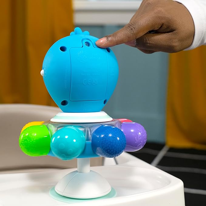 Baby Einstein Ocean Explorers Opus Spin & Sea Suction Toy for Highchair, Lights & Vibrant Colors, Ages 3 Months and up