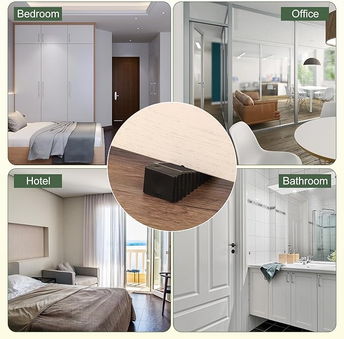 uxcell 6 Pcs Door Stoppers for Bottom of Door, 28mm/1.10 Inch Door Stops, Rubber Door Stopper Wedge Anti Slip, Window Stopper Door Stackable, White
