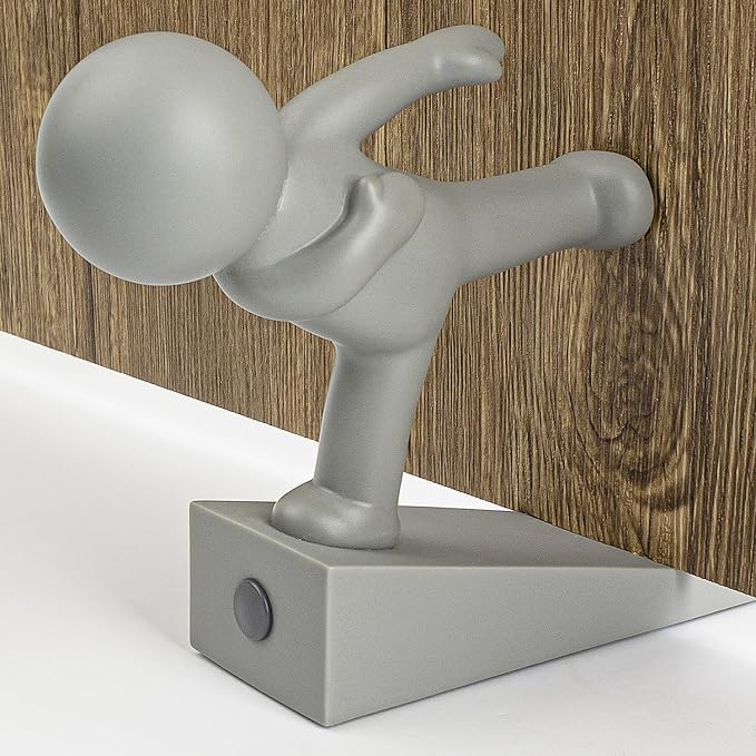 Cute Door Stop, Decorative and Sturdy, Decorative Door Stop, Lower Front Wedge Suitable for More Doors, Gray(Patented)