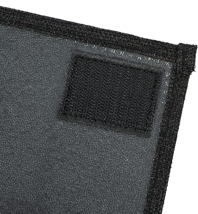 Linen 5 Pockets Bedside Caddy, Bedside Storage Organizer with Water Bottle Holder for Magazine, Remotes, Phone (Black)