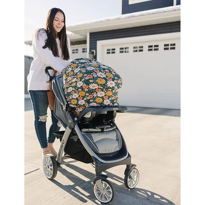 Konssy Baby Car Seat Covers- Multi-use Carseat Canopy for Babies, Stretchy Infant Carseat Cover Boy, Shower Gifts for Unisex Boys and Girls