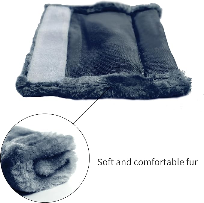 MOONET 2 Packs Car Seatbelt Covers Shoulder Pad for More Comfortable Driving, Universal Seat Belt Cover for Handbag Camera Backpack Straps, Soft Faux Sheepskin Wool Seat Belt Cushion (Dark Blue Grey)