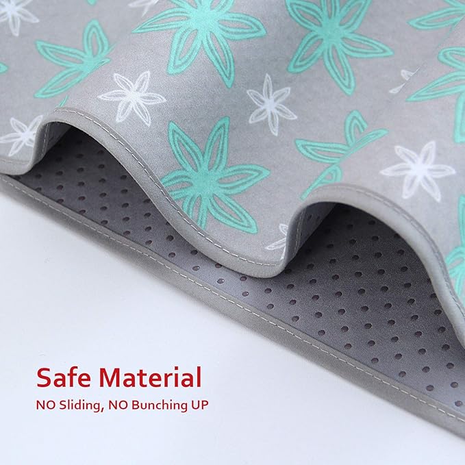 Extra Large Splat Mat 54”x 72” Waterproof Non Slip Floor Splash Mat for Under High Chair, Messy Mat and Table Cloth, Flower