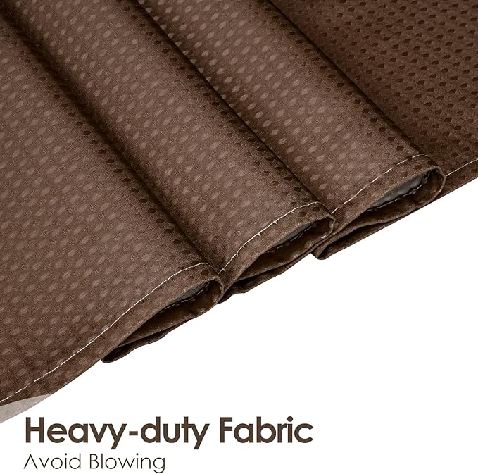 MitoVilla Brown Ombre Shower Curtain 72 x 78, Long Waffle Fabric Shower Curtains for Modern Luxury Bathroom Decor, Heavy Duty Hotel Cloth Shower Curtains 78 inch Long