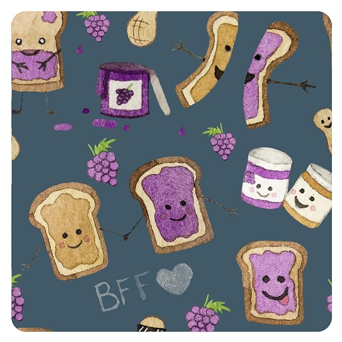 BapronBaby PBJ Pals Splash Mat - Waterproof Catch-All for Under High Chairs, Floors, Tables, Playtime or Arts & Crafts - Machine Washable - 45" x 45”