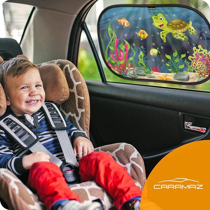 CARAMAZ Car Window Shade for Baby with Certified UV-Protection 2 Pack - 20"x12"