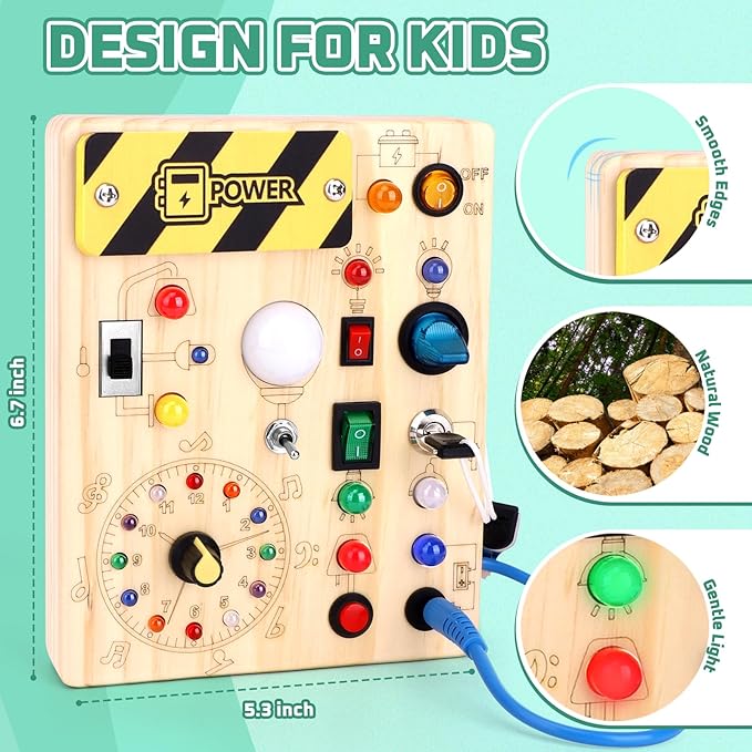 Grarain Busy Board for Toddlers - Montessori Educational Toy for 1-3 Year Old Boys & Girls | Travel-Friendly Sensory Learning Activity | Ideal for Kids with Autism(Clocks Busy Board)