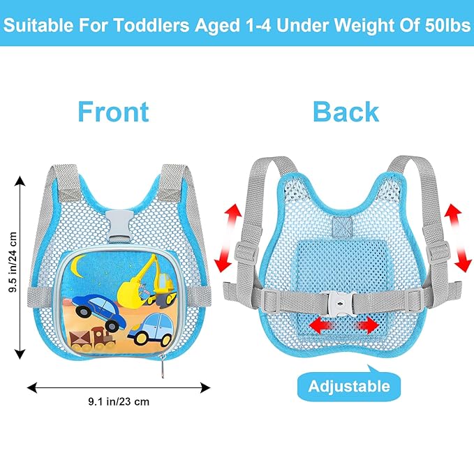 Accmor Toddler Harness Leash + Anti Lost Wrist Link, Cute Car Kids Harness with Leash for Baby, Breathable Child Walking Belt Collapsible Pocket Strap Tether Hold Boys Girls Close for Outdoor Travel