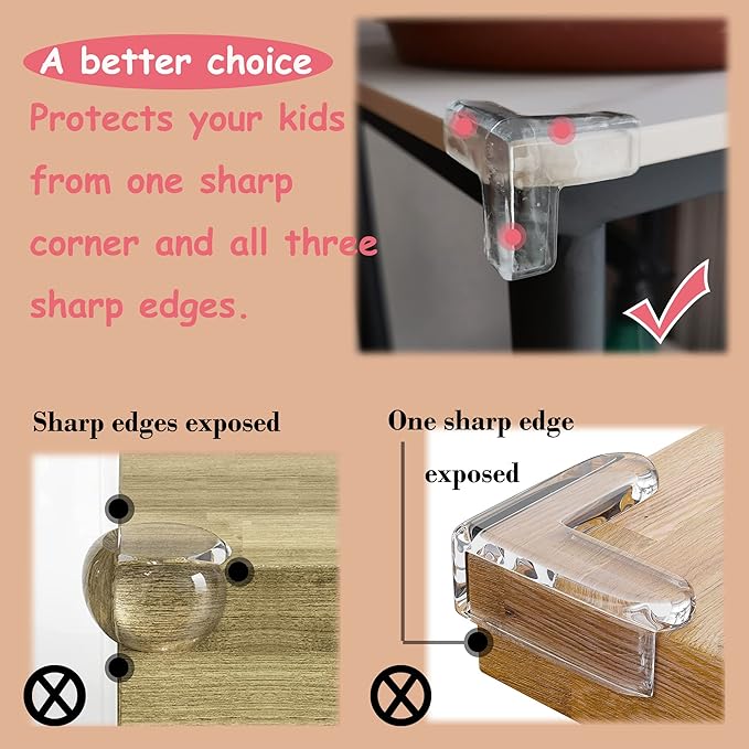 saicheek 12Pcs Small(Length: 1.4inch) Silicone Corner Protector Baby Proofing,Table Corner Protectors for Baby,Strong Adhesive T Shaped Baby Head Protector Table Corner Protectors for Furniture (12)