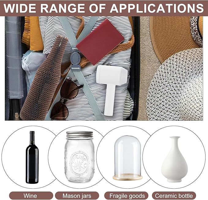 Aromeili 16 Set White Honeycomb Paper Wine Bottle Protector Sleeves, Reusable Travel Bags for Airplane, Car, Impact Resist