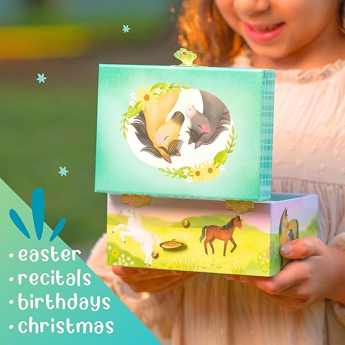 Giggle & Honey® Musical Horse Jewelry Box for Girls | Music Boxes for Little Girls | Toddler Jewelry Box for 4 Year Old Kids | Toys for Toddlers | Birthday Gifts for Kids 5, 6, 7, 8, 9 Years