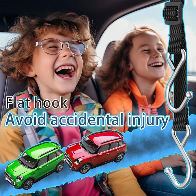 QUIDAOSO Purse Hook/Holder for Car, Car Seat Hooks for Headrest, Car Bag Hooks, Headrest Hooks for Car, 2 S-Shaped Heavy-Duty Metal Hooks, Safe and Anti Robbery, 2 Packs.