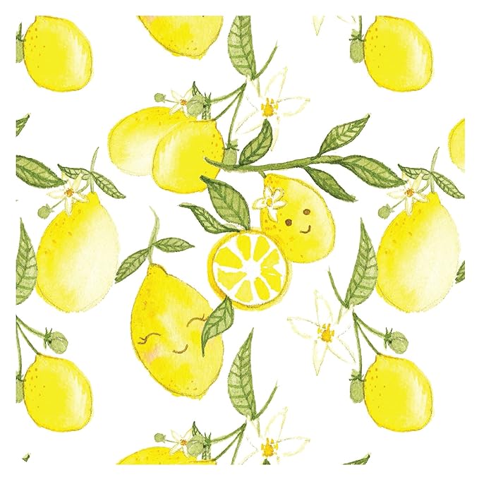 BapronBaby Fresh Lemon Splash Mat - Waterproof Catch-All for Under High Chairs, Floors, Tables, Playtime or Arts & Crafts - Machine Washable - 45" x 45”