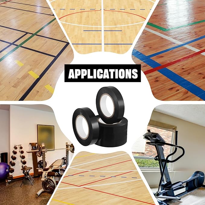 Frienda Floor Vinyl Tape 1/2inch Floor Marking Court Tape Outdoor Playing Field Marking Equipment for Social Distancing Gyms, Athletics, Equipment