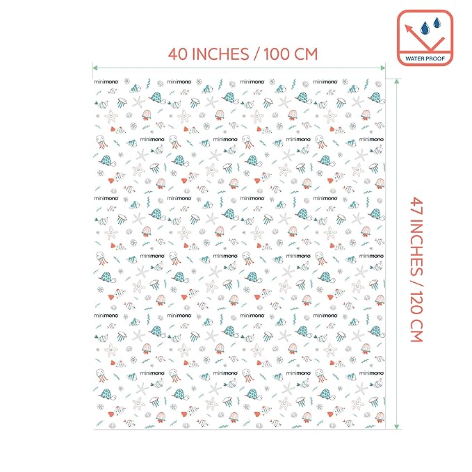 Baby Splat Mat for Under High Chair - 30 Pcs Disposable and Waterproof Splash Mats - 40"x47" Multipurpose Activity Mat for Picnic, Arts and Crafts - Baby Led Weaning Supplies (Sea Animals)